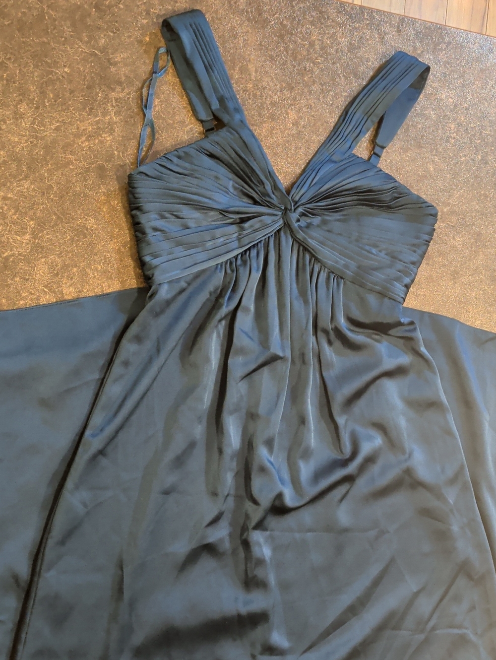 BCBGMaxAzria Teal Satin Full Length